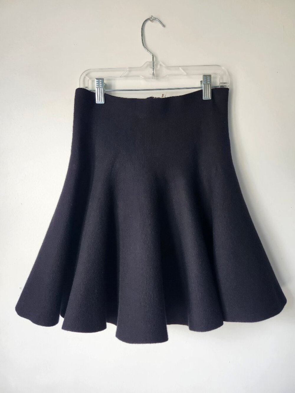 Alexander McQueen Black Scalloped Thick Luxury Godet-Style Flare Mini Skirt